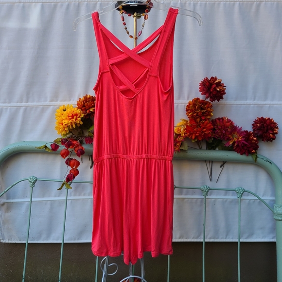 Pink Rose's Coral Color Romper Size Small - Picture 4 of 8
